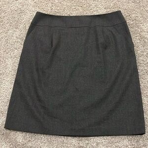 Talbots Pure Wool Black Skirt 14 gray lined Plus Size career‎ classy capsule
